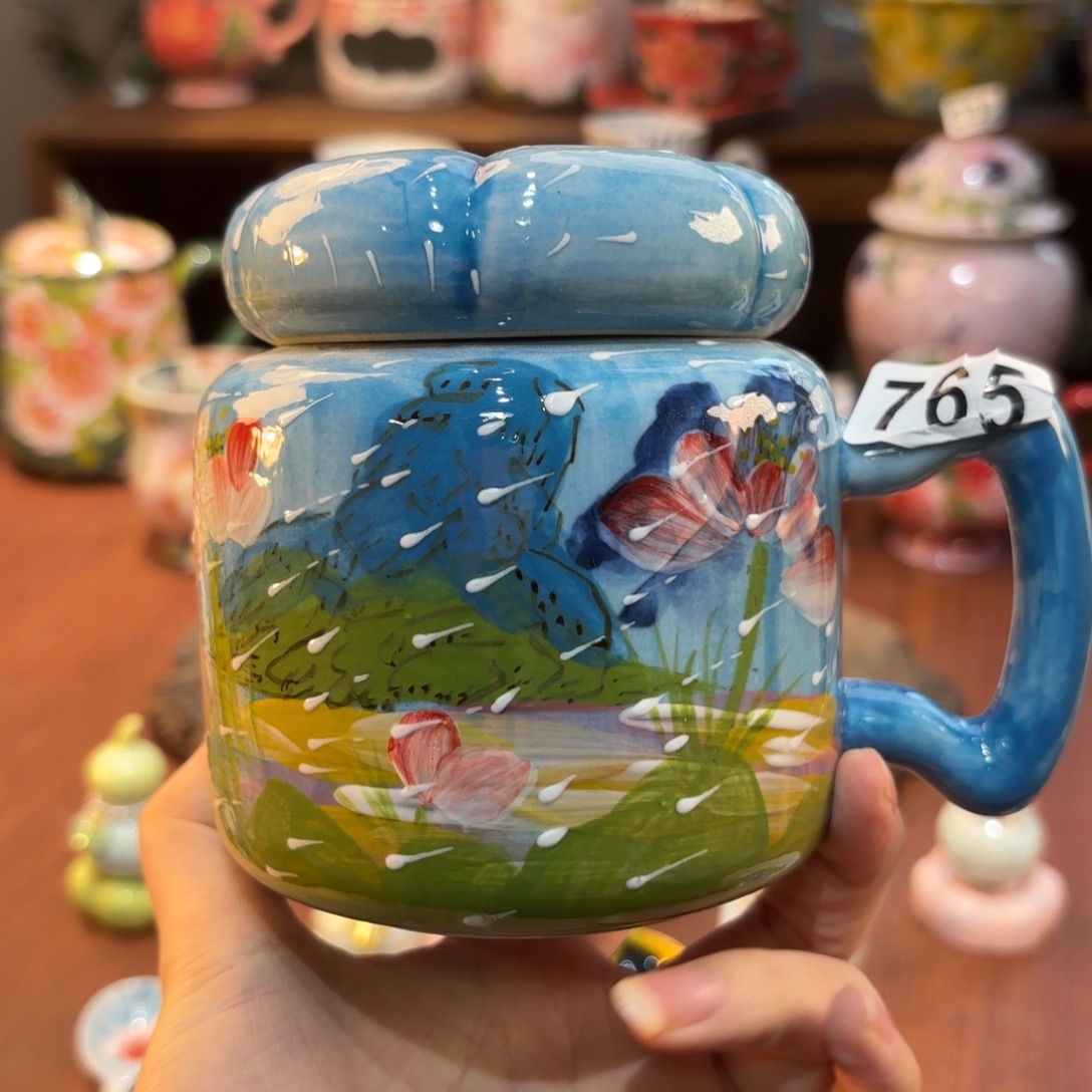景德镇手绘高温釉下彩陶瓷茶具