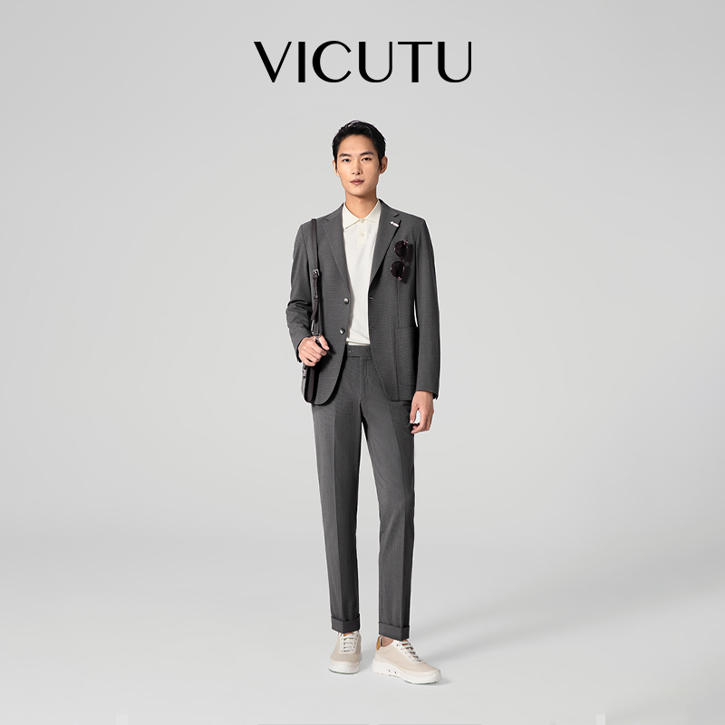 威可多25年春季新款男士商务休闲商务百搭通勤简约套装西服裤子