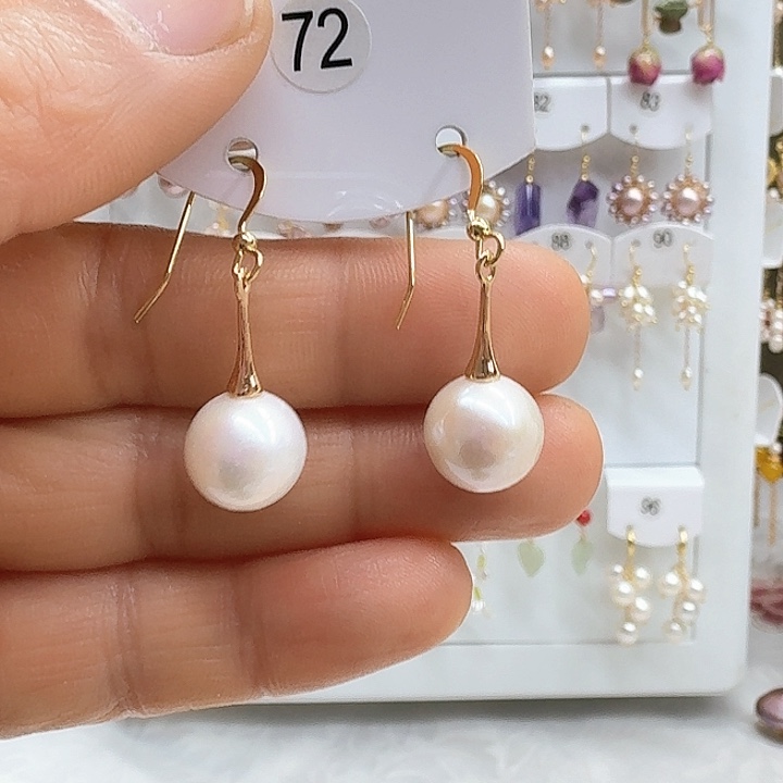 淡水珍珠耳饰银S925镶嵌