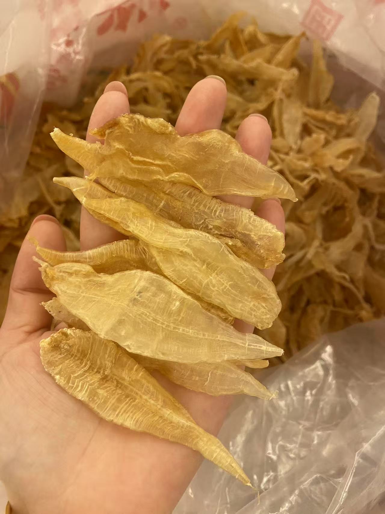广东-汕头-小金龙鱼胶边角花胶块小鱼肚干，煲汤--500g