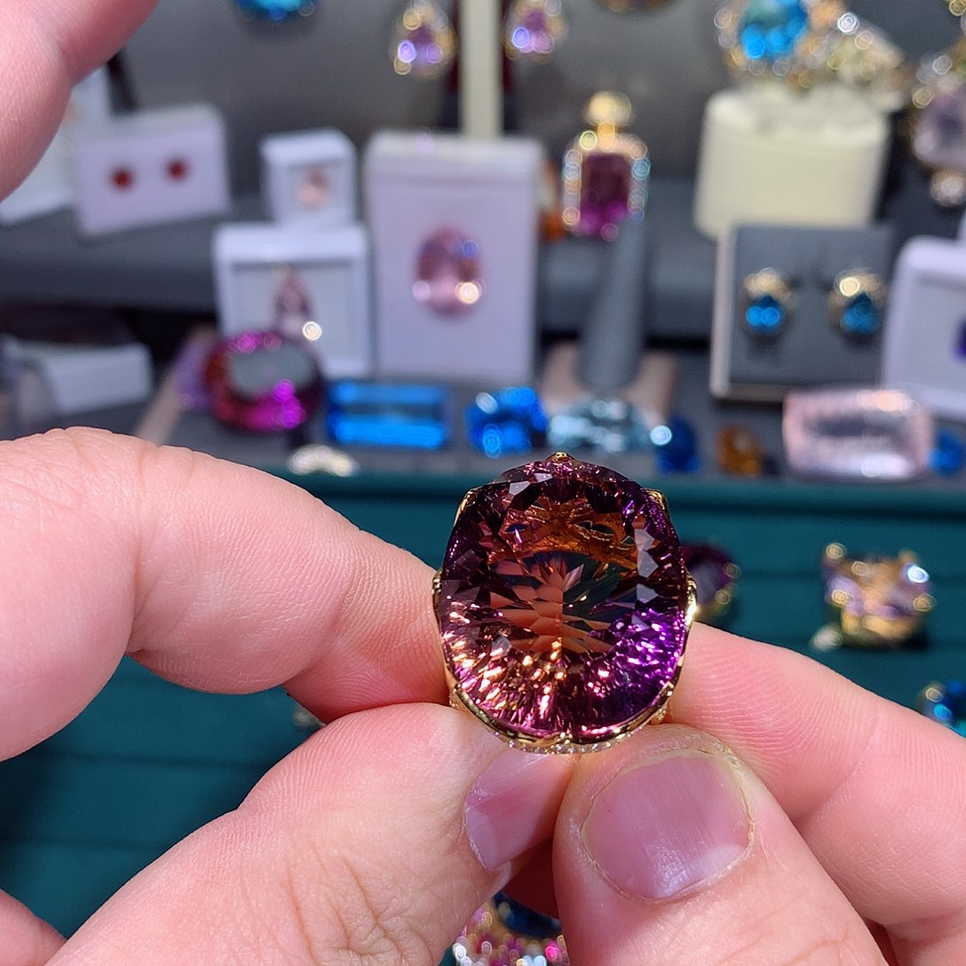 水晶戒指银S925镶嵌沅*儿戒指