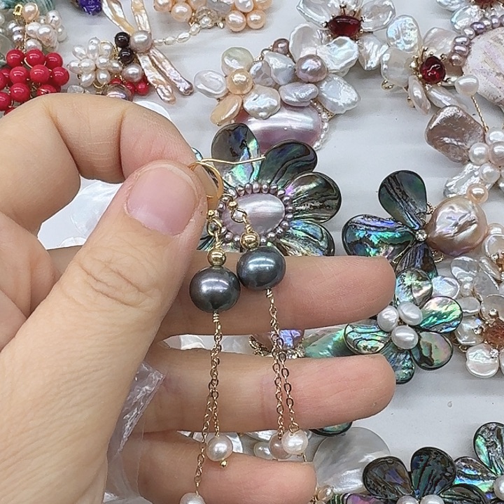 淡水珍珠发饰银S925镶嵌