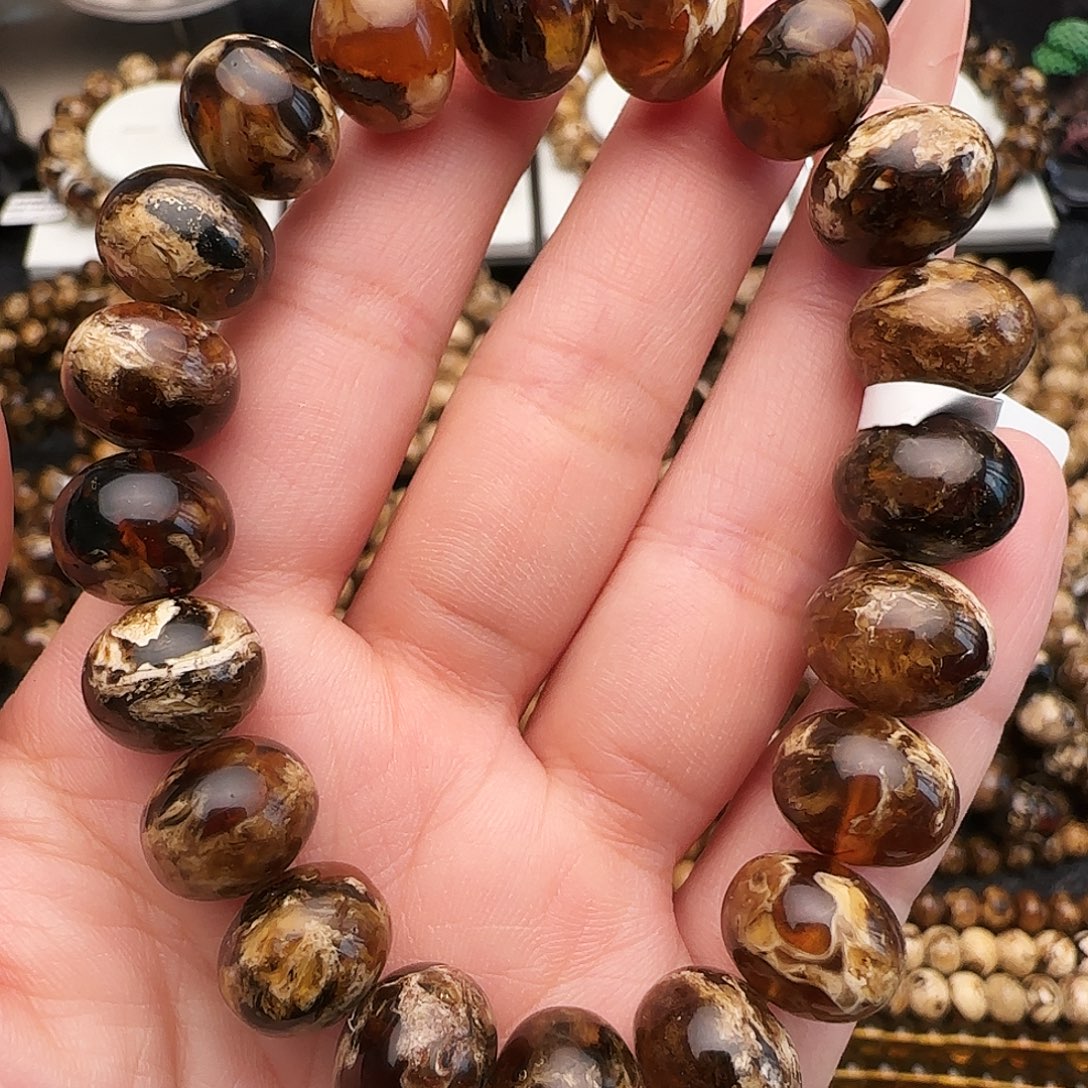 稳***稳琥珀未镶嵌手链抚顺琥珀