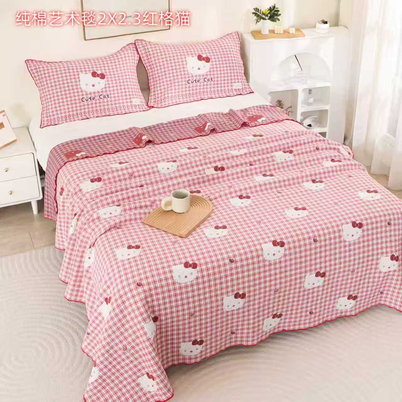 【纯棉床盖】200/230全棉加厚纱布毯床盖