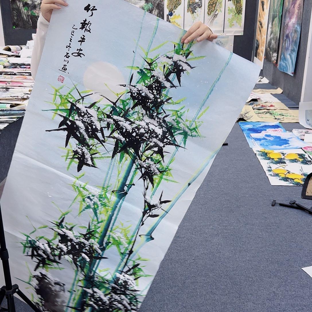 国画作品小姐姐放漏中
