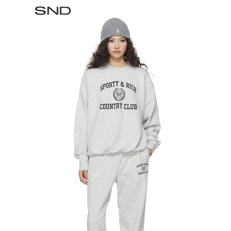 【SNDSPORTY&RICH 设计师品牌】SND AW24 varsity圆领卫衣