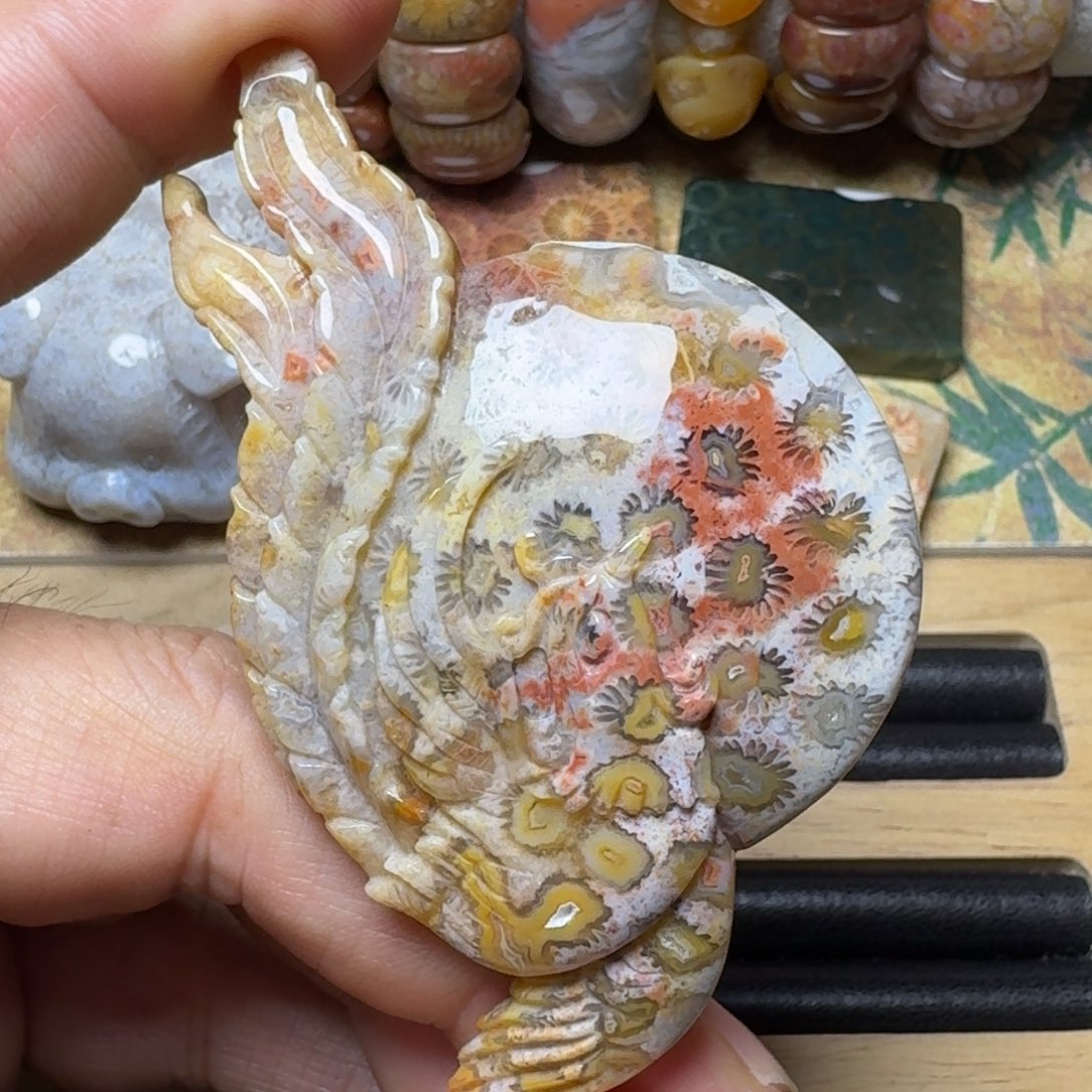 硅化玉天然有机玉石保真色未镶嵌