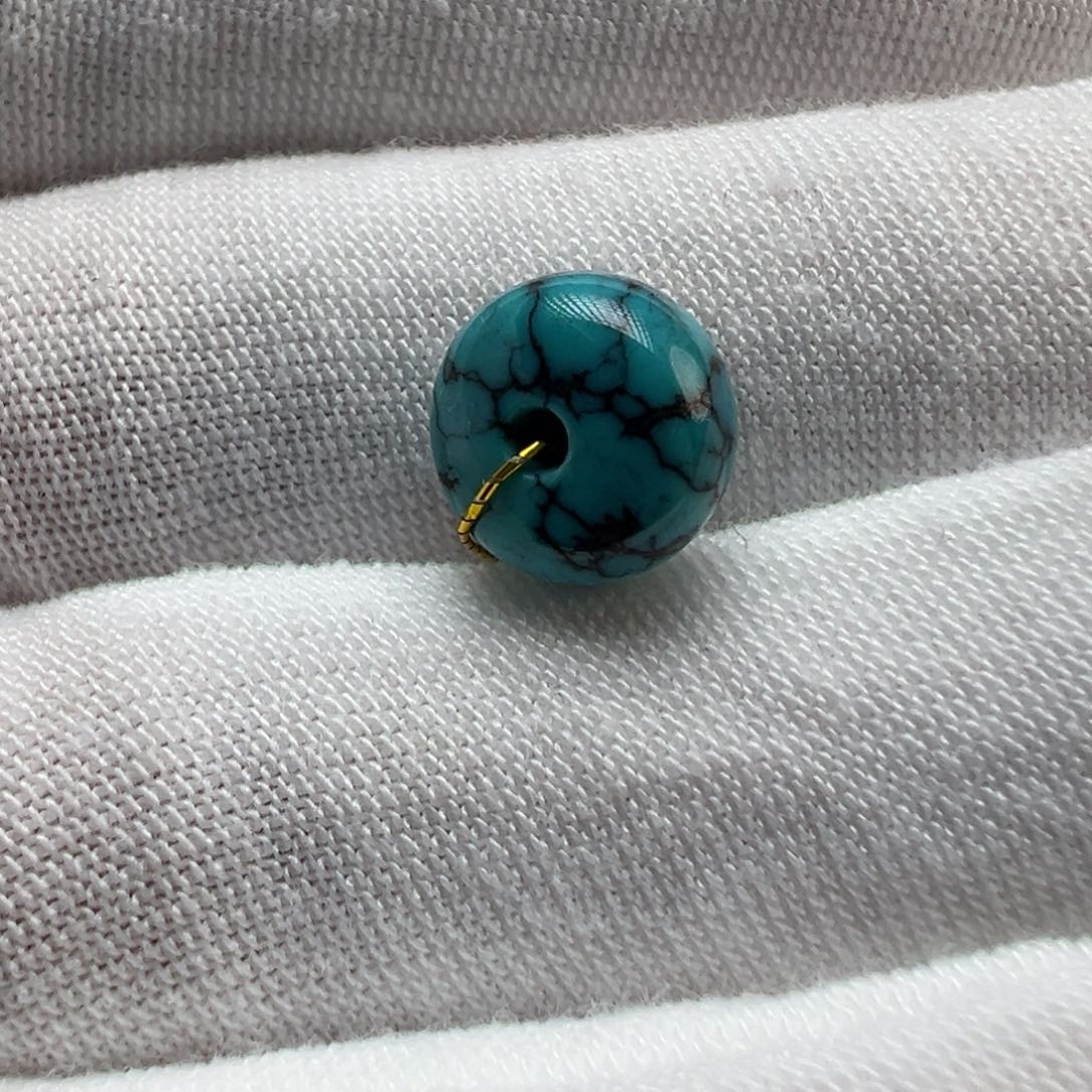 绿松石银S925镶嵌配饰9.2*5.5