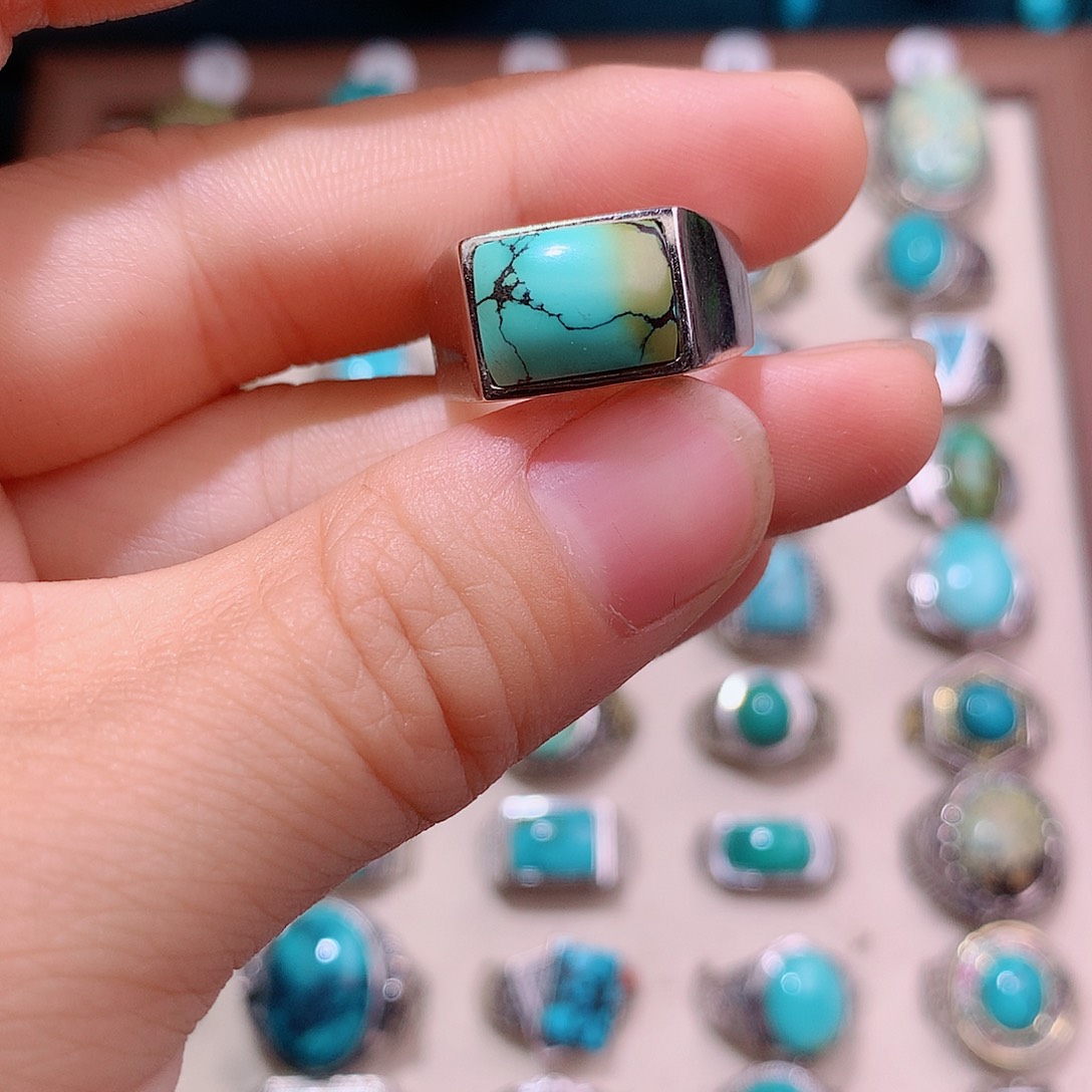 绿松石银S925镶嵌颈饰