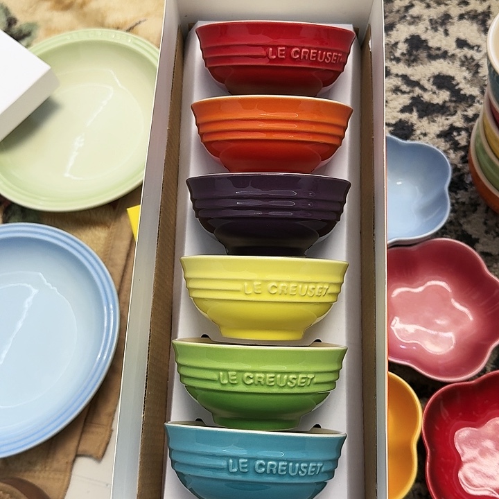 陶10cm甜品碟彩虹色