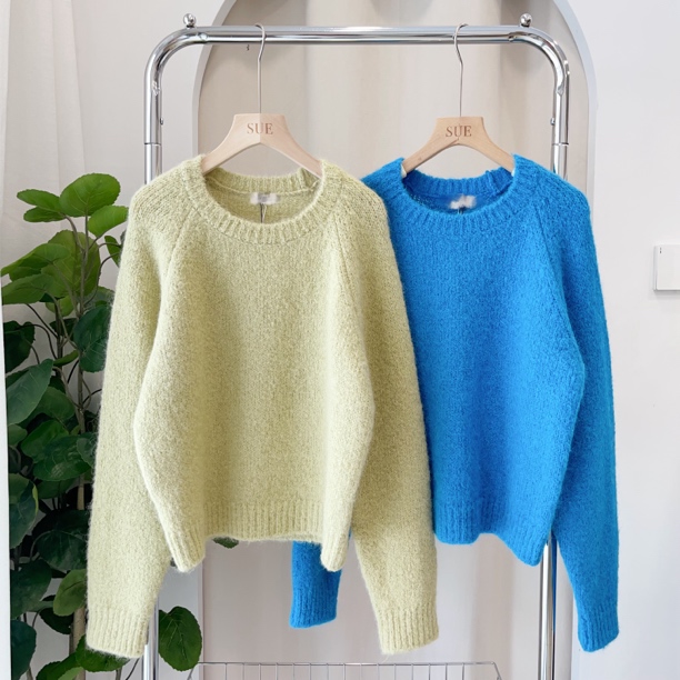 毛针织衫圆领套头