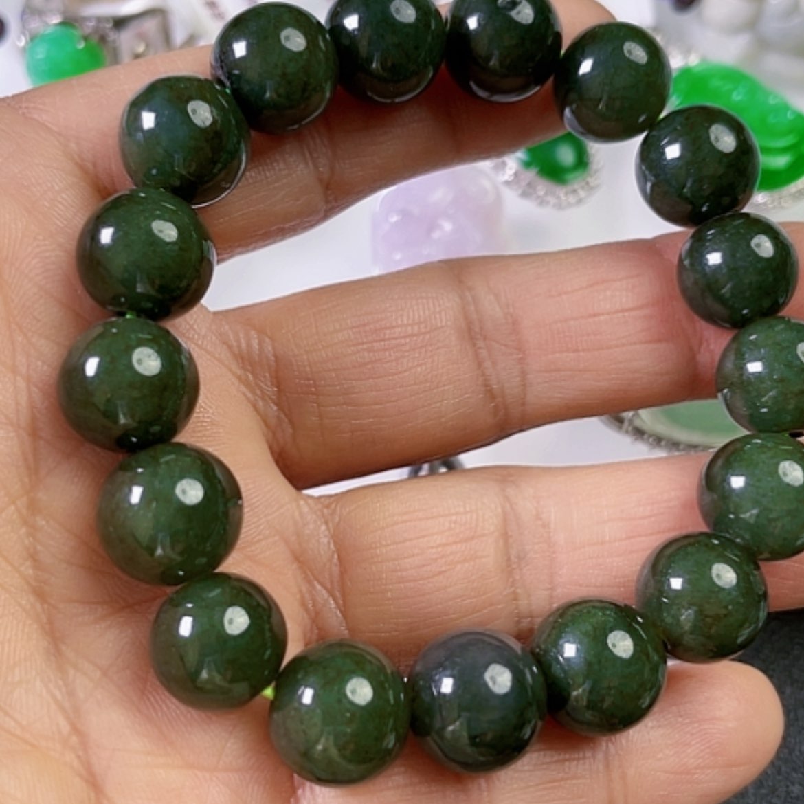 【闪购商品】翡翠套链未镶嵌天然翡翠手串