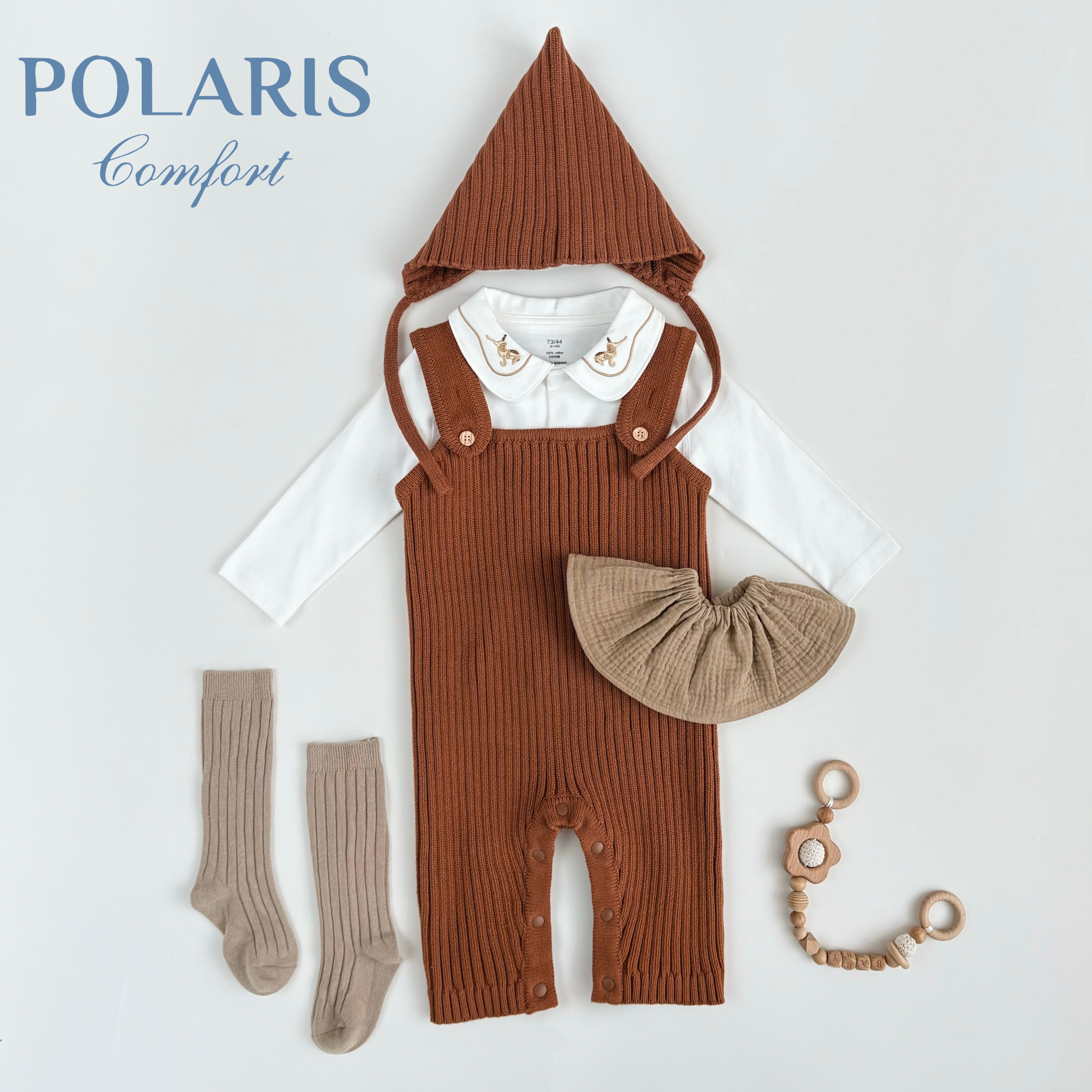 POLARIS | 英伦王子 | 马年刺绣木马小月龄宝宝衣服婴儿背带裤