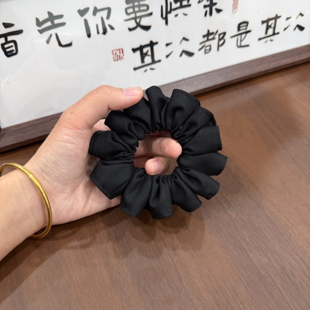 HKK原创小众纯黑色压边款发圈