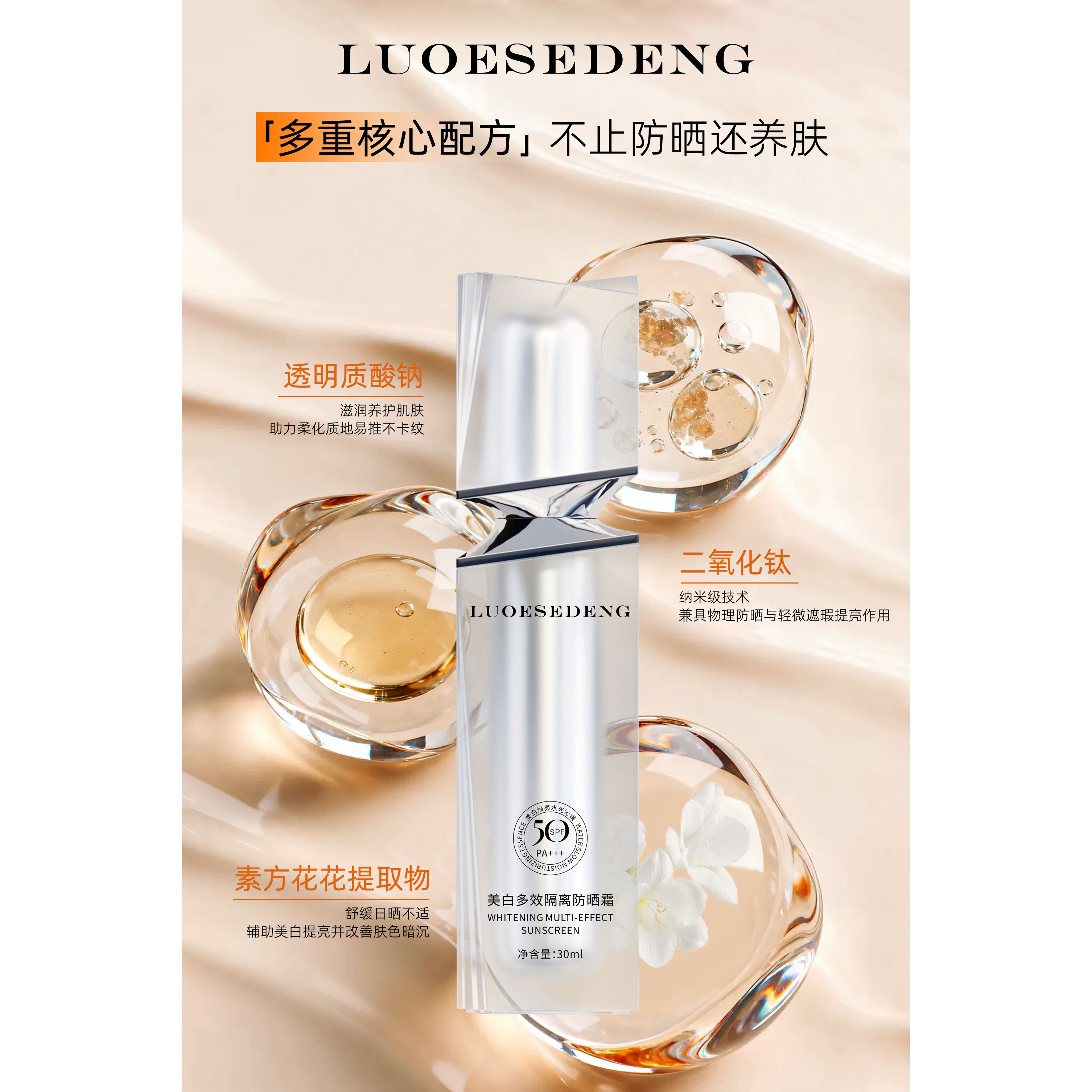 『优选Z』LUOESEDENG美白多效隔离防晒霜6626