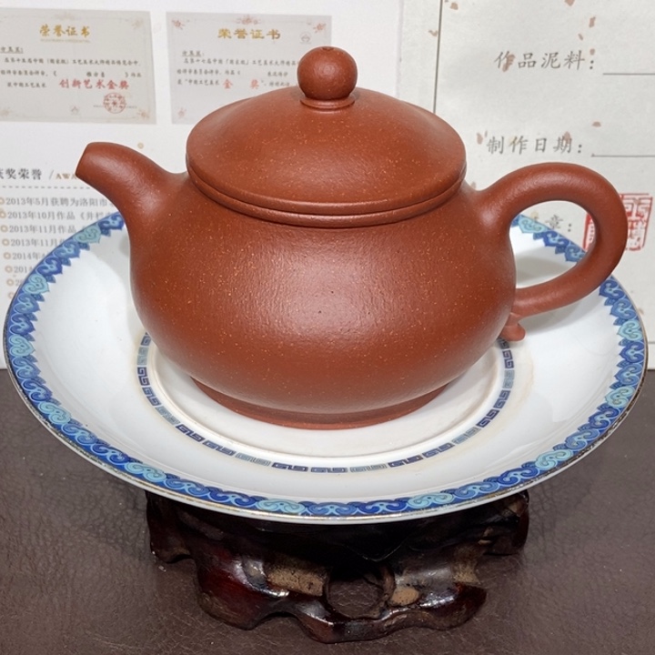 茶壶紫砂99绝红全手240容量