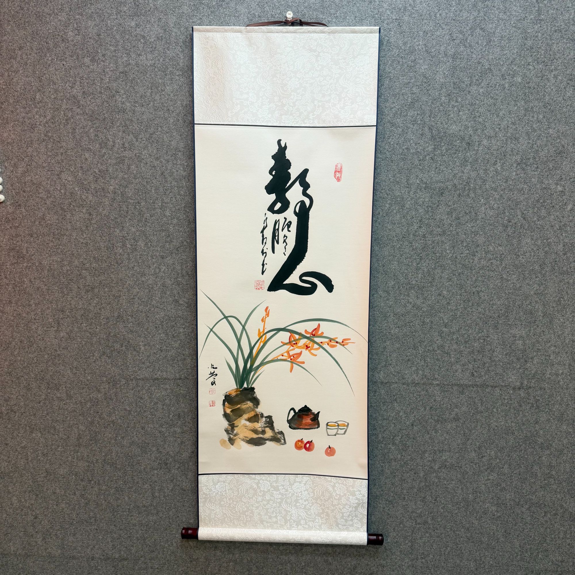 《静心》乔牧村李火庆老师共创  卷轴40*130