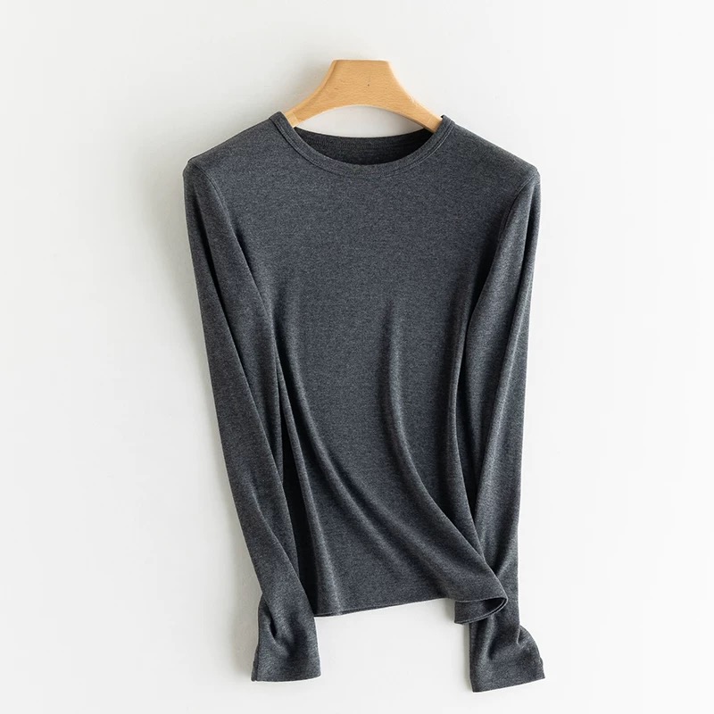 珍珠纱山羊绒圆领打底（深色掉色掉毛）
