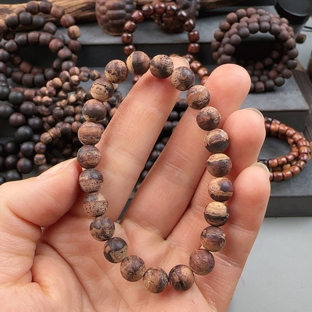 降真香手串/手链0.8黄金甲融合甲无胶