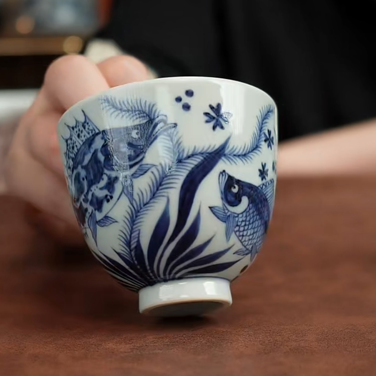 付明华柴天空造物鱼藻鸡心杯
