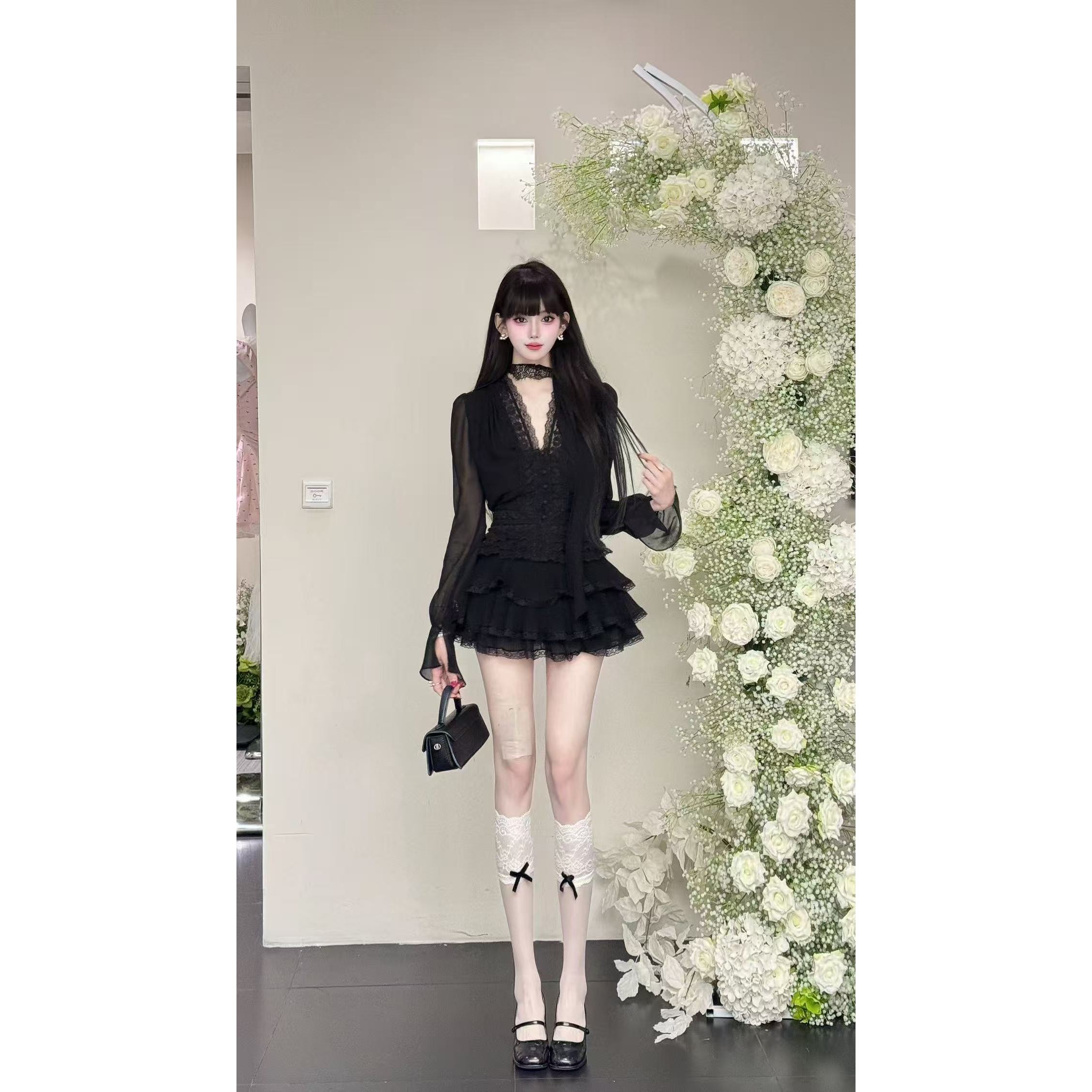 新品●YeYe●（别出心裁）蕾丝开衫气质风显瘦时尚套装25432+25636