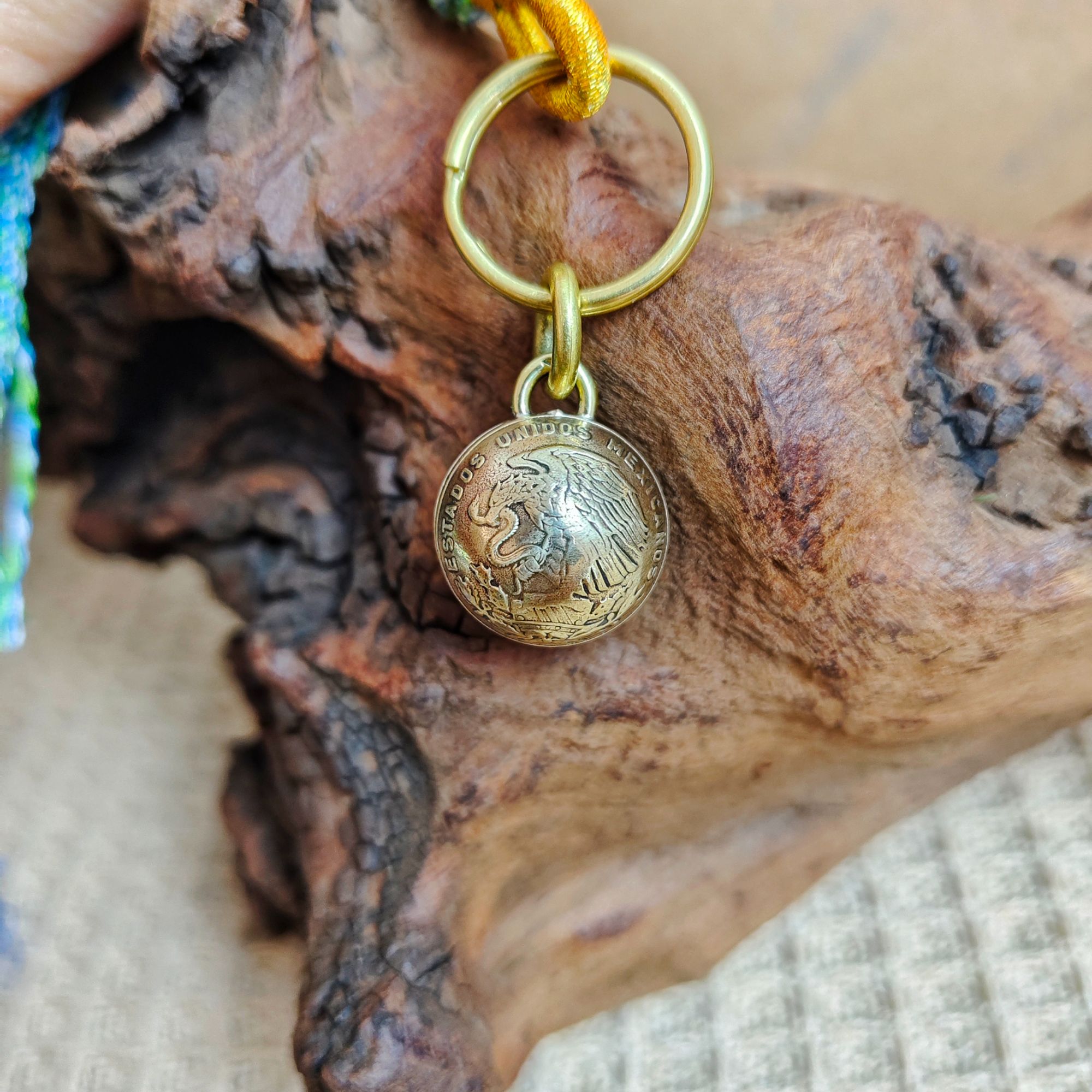 墨西哥5分硬币铃铛挂件