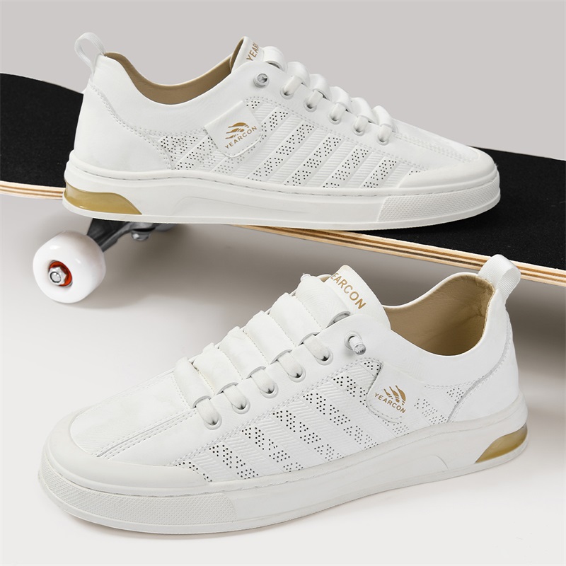 YEARCON/意尔康新款透气网面鞋百搭休闲男士厚底小白鞋E51404552