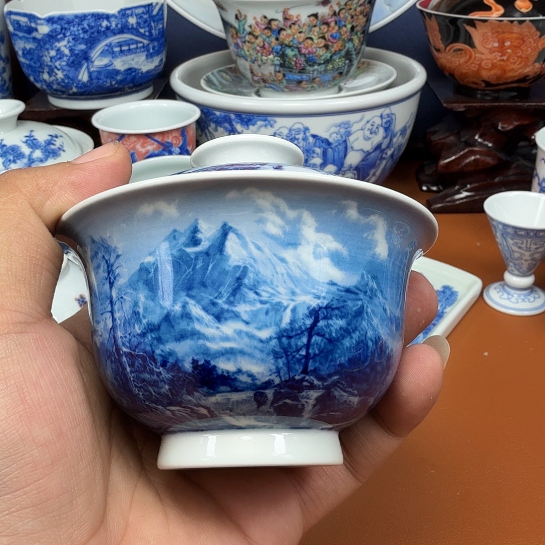 杯子开景德镇全手工手绘陶瓷