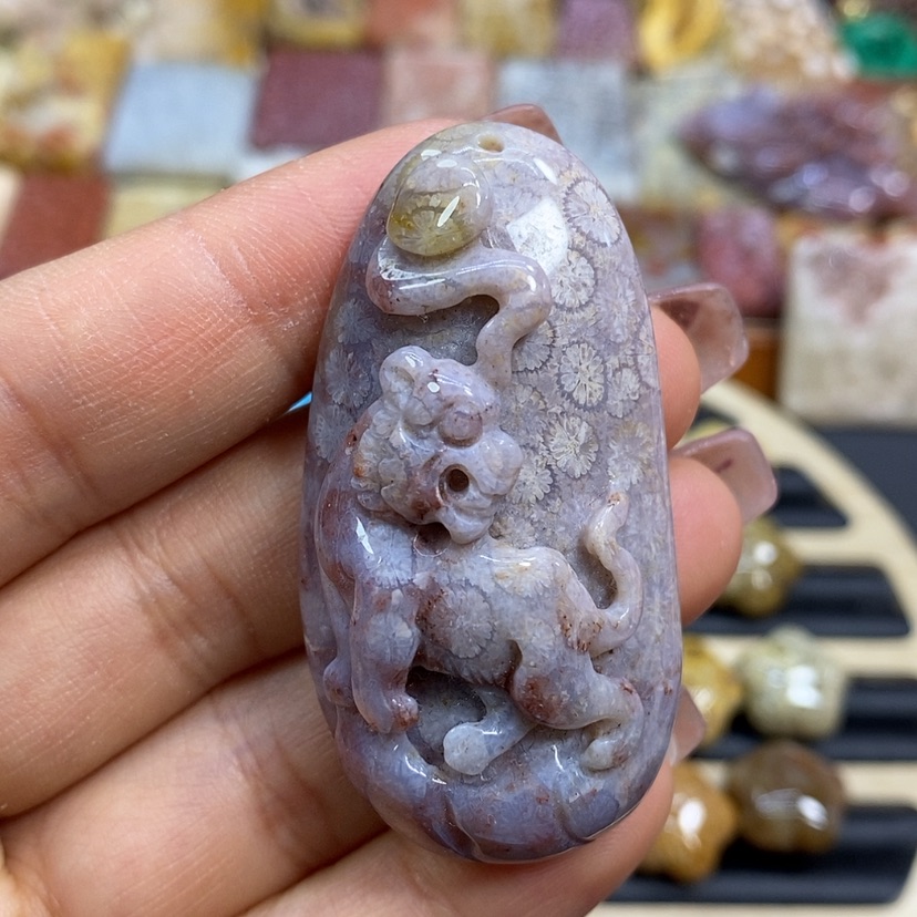 【闪购商品】硅化珊瑚（珊瑚玉）颈饰未镶嵌K5