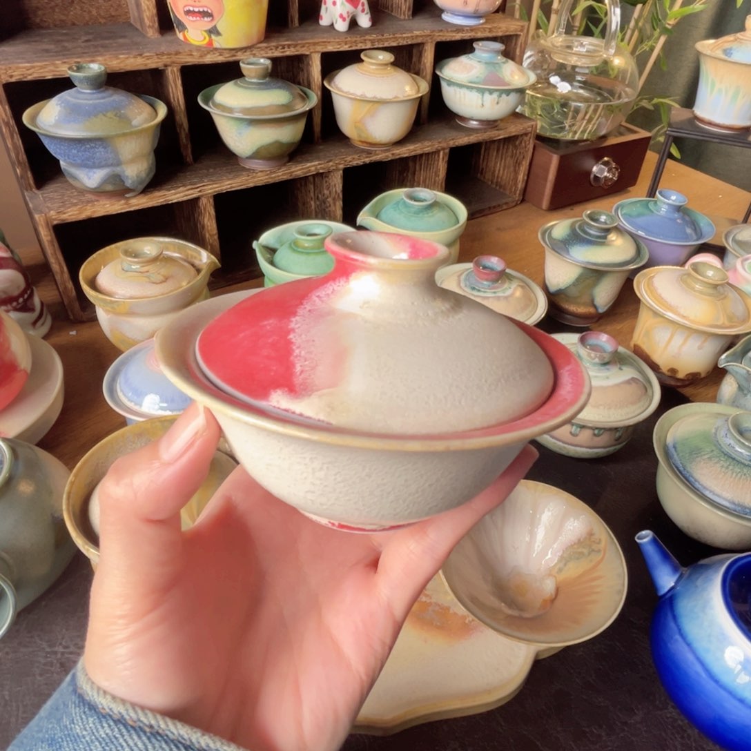 瓷片纯手工柴烧手作茶器