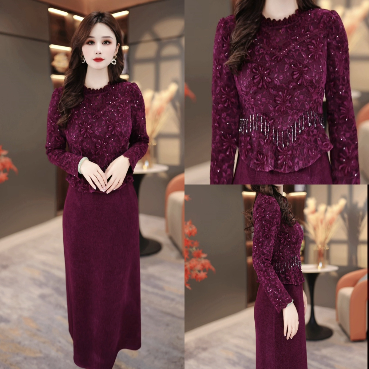 冬季显瘦连衣裙2025新款显瘦修身气韩版遮肚打底裙子CY25Y3780