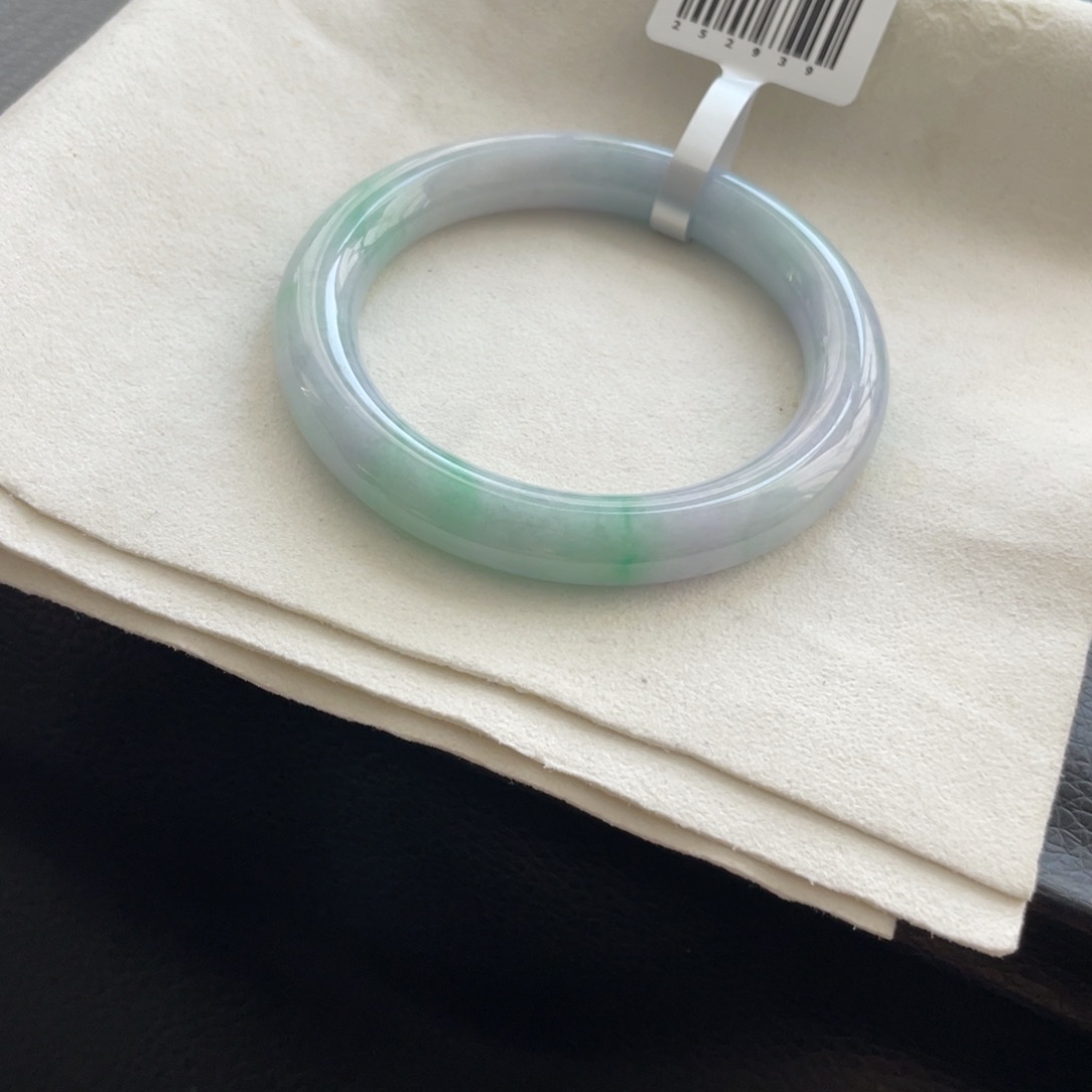 翡翠未镶嵌手镯纹54圆条