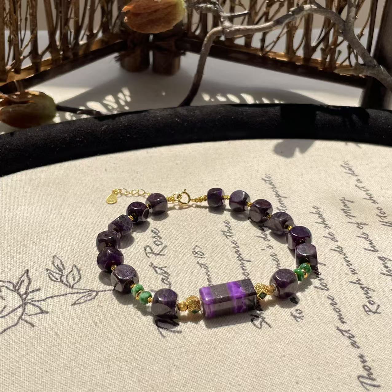 南非舒俱来魔方夹层皇家紫手链/银s925/AZB9217（芝微）