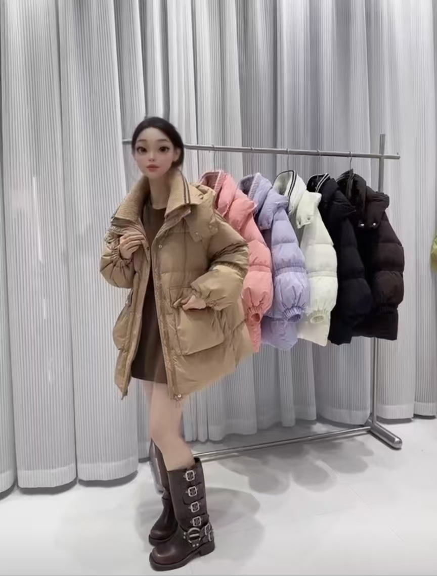 A151#时尚洋气羽绒服女短款2024冬季新款小个子宽松加厚外套