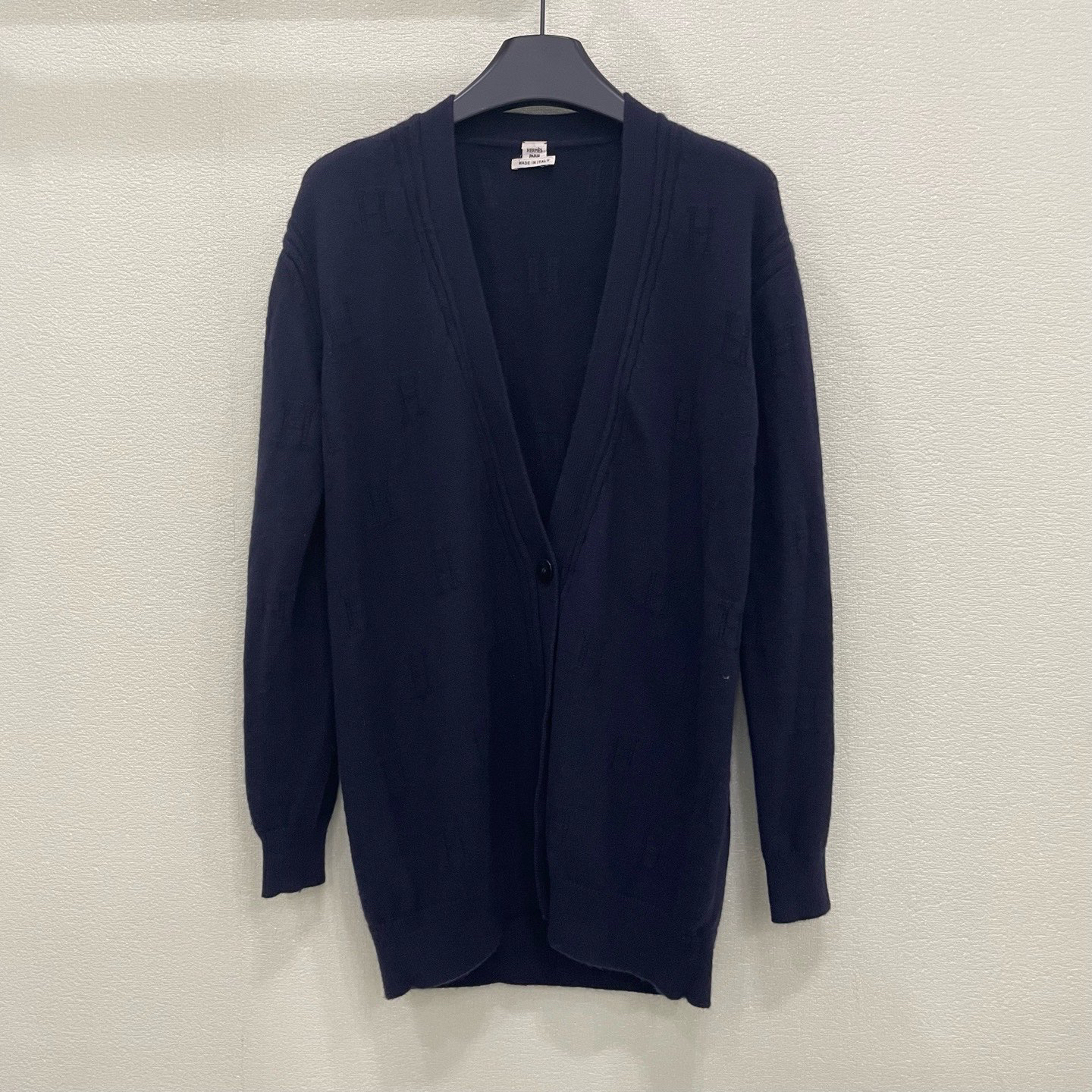 99新 Hermes/爱马仕 D500006/H暗纹针织外套/34码