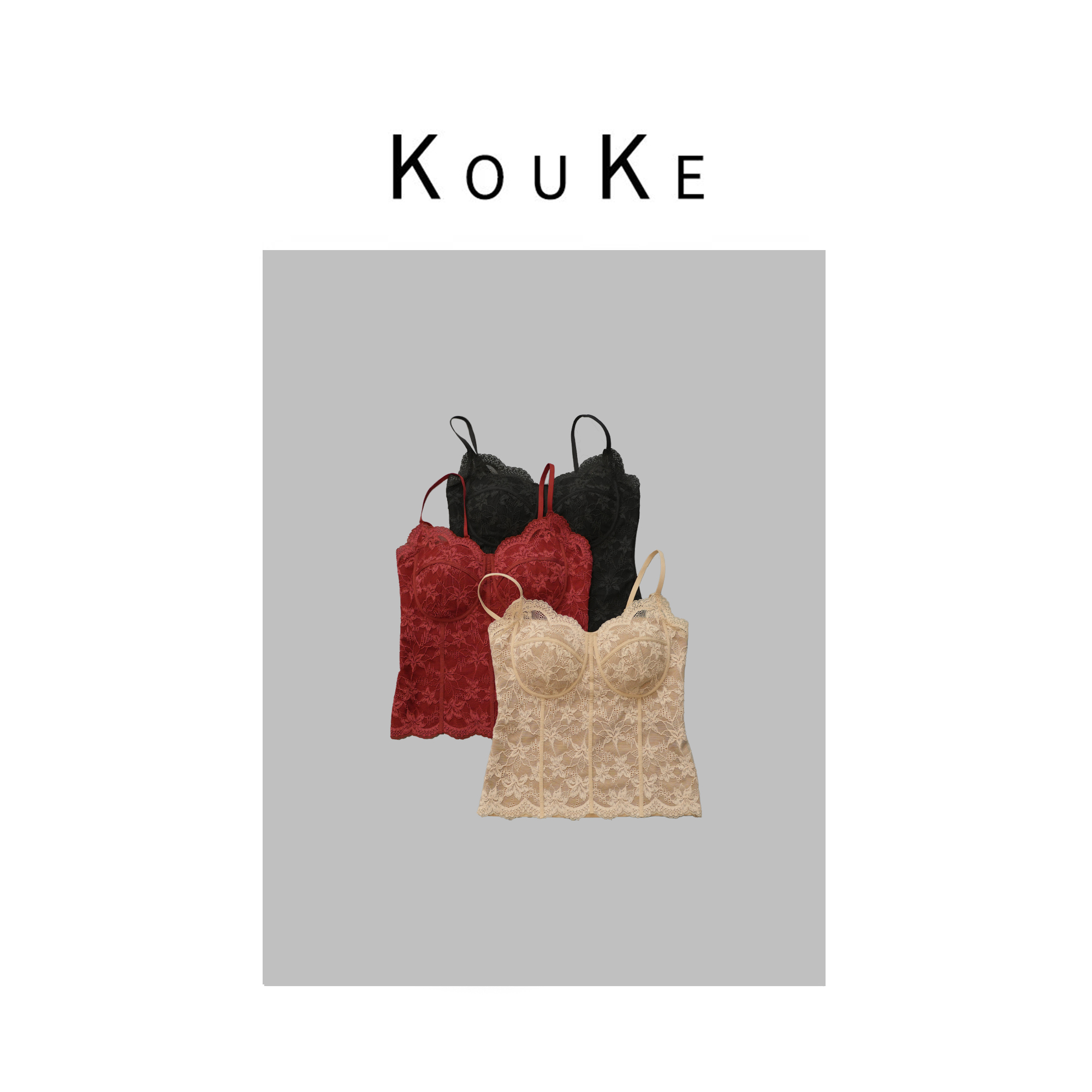 kou ke新款时尚气质百搭名媛显瘦背心吊带