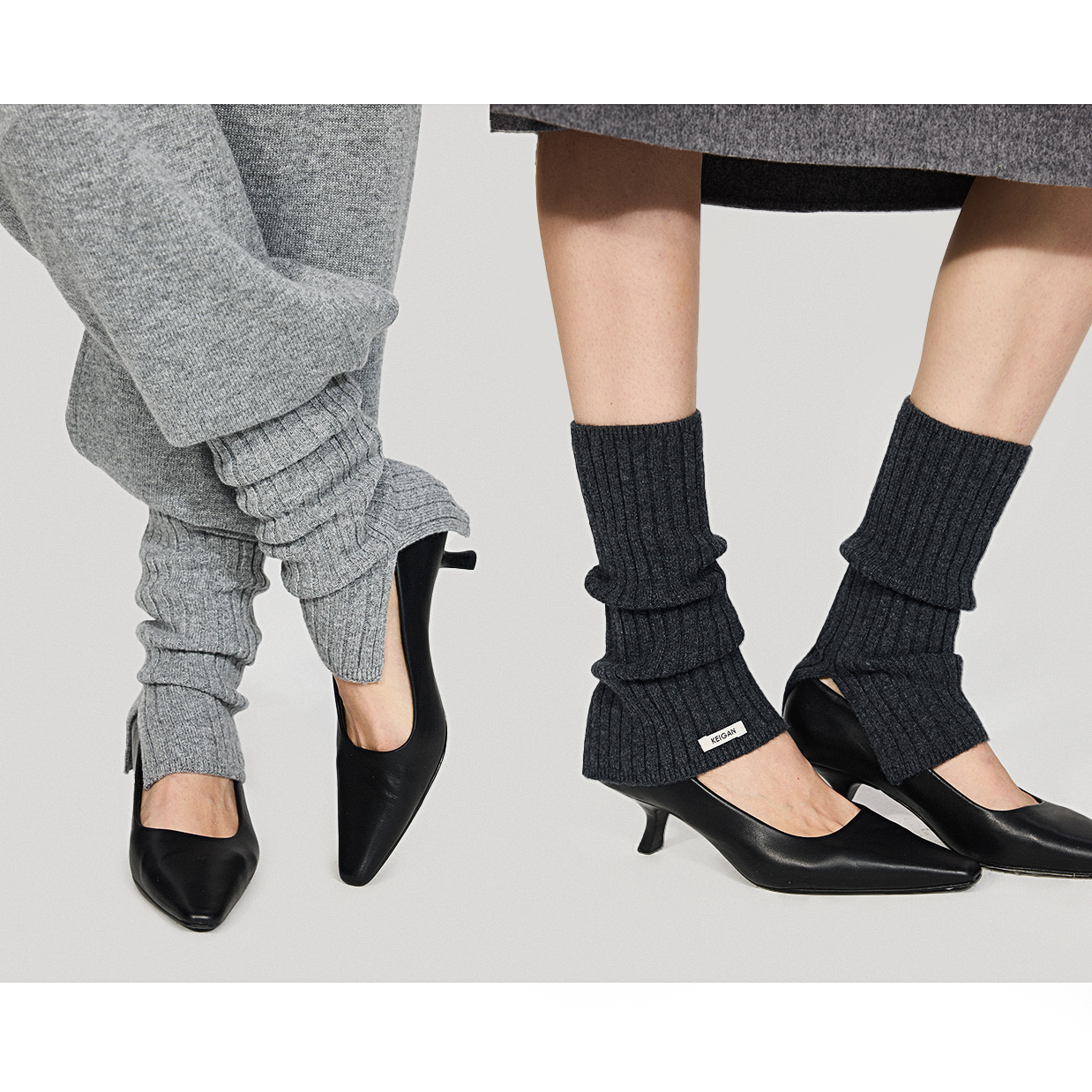 KEIGAN/开间保暖百搭极细柔软康赛妮羊绒羊毛多穿法罗纹弹力袜套