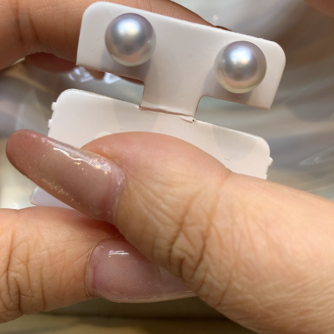 银S925镶嵌耳饰海水珍珠