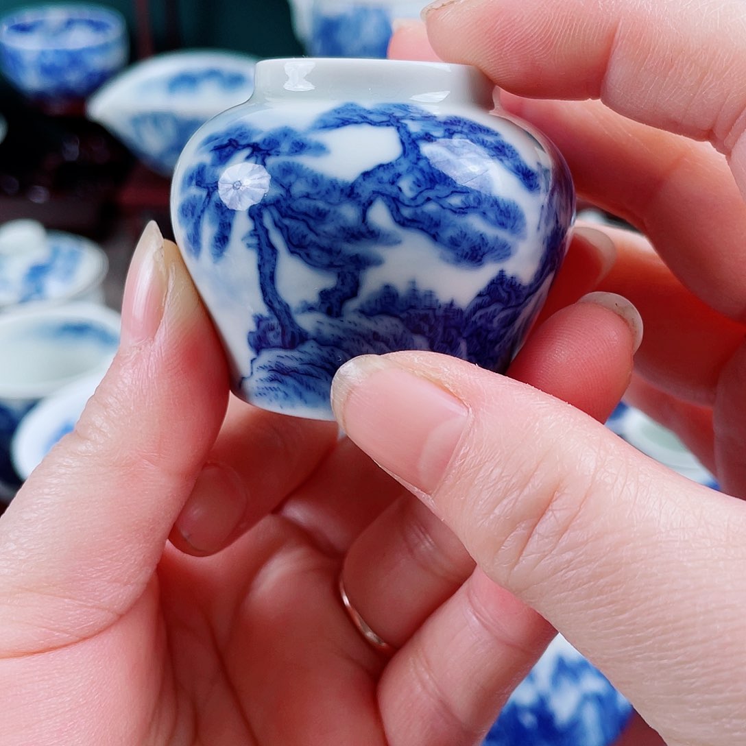 手工手绘青花，青花