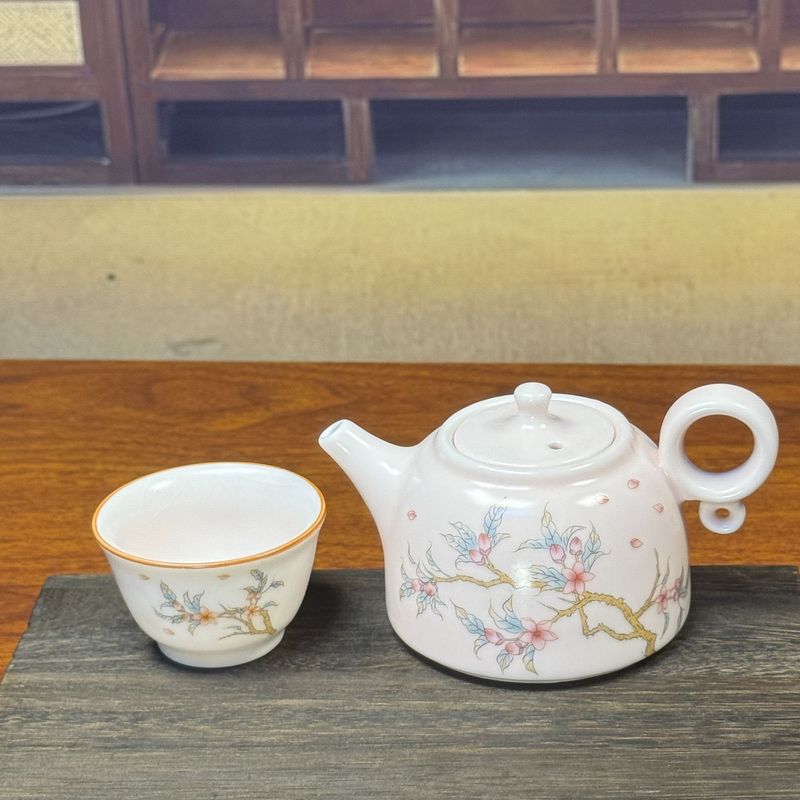 【直播专享】新款粉色汝窑桃花壶开片CHSF1977、1680