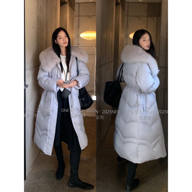 【凛冬恋歌】狐狸毛毛领收腰款新国标90白鸭绒羽绒服（BY28128#）OBT