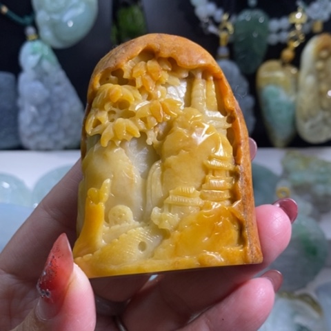 【闪购商品】颈饰未镶嵌翡翠山水