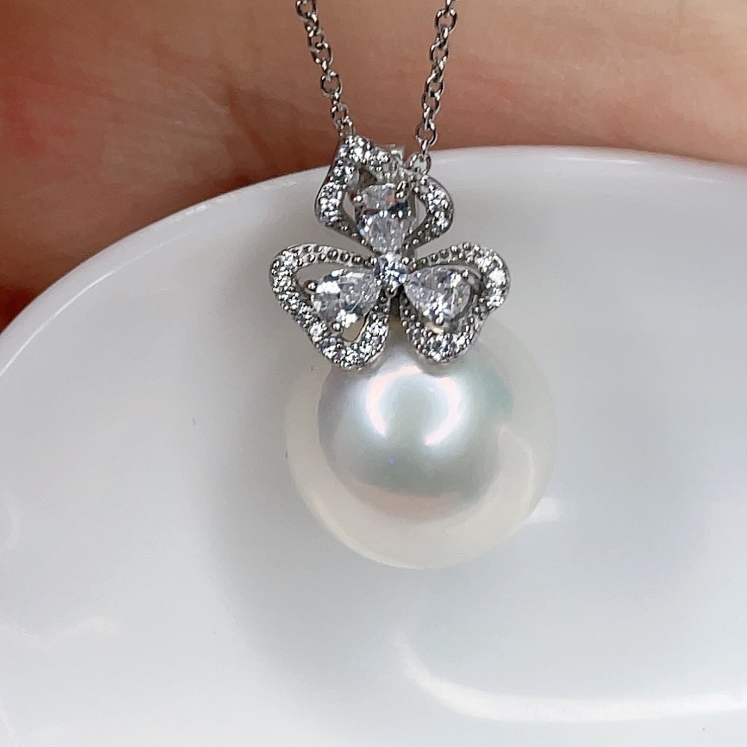 淡水珍珠颈饰银S925镶嵌