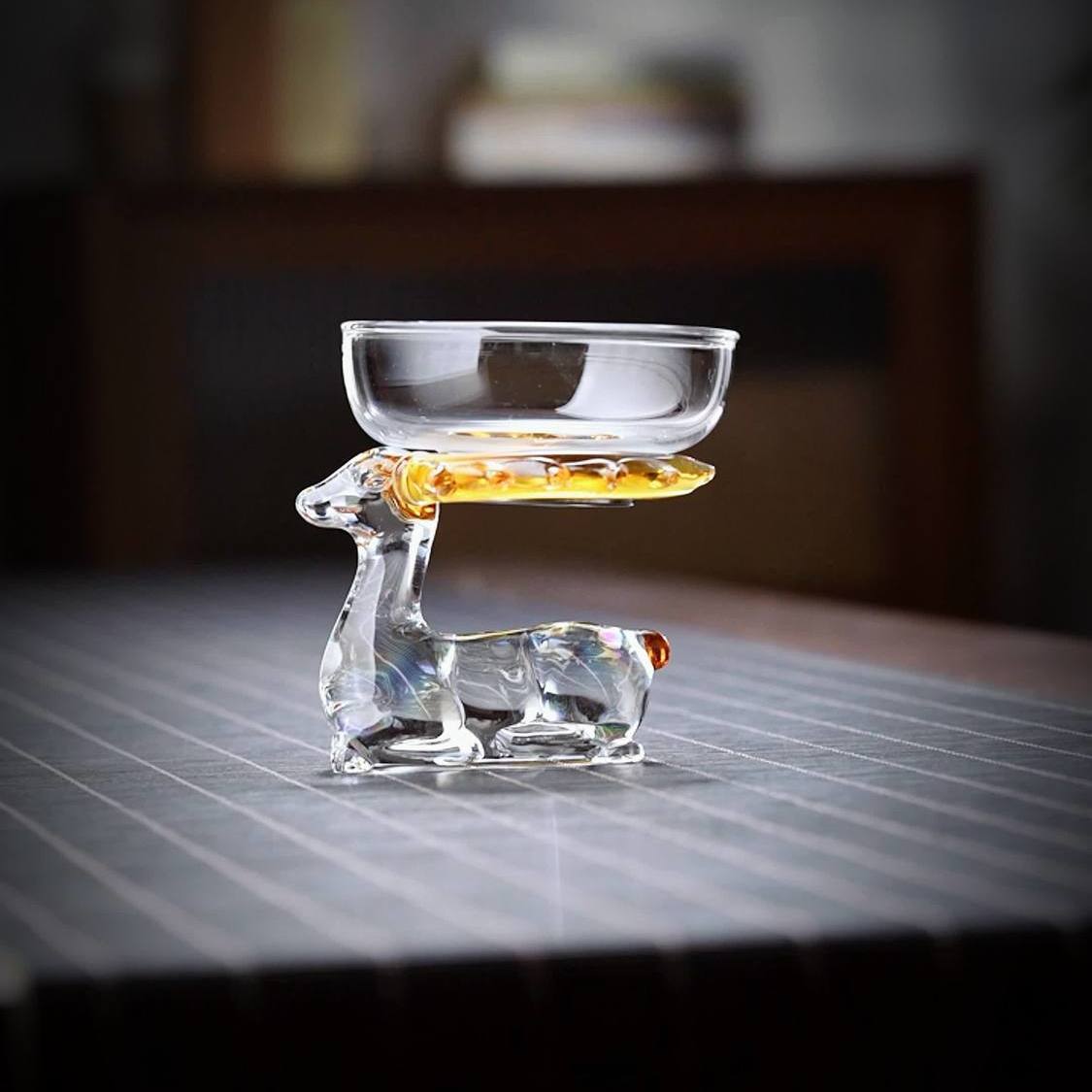 茶漏茶滤超细创意小鹿托架过滤器不锈钢玻璃滤网公道手工茶器