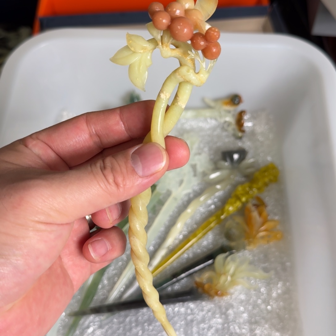 岫玉发饰未镶嵌明君玉簪就是好看