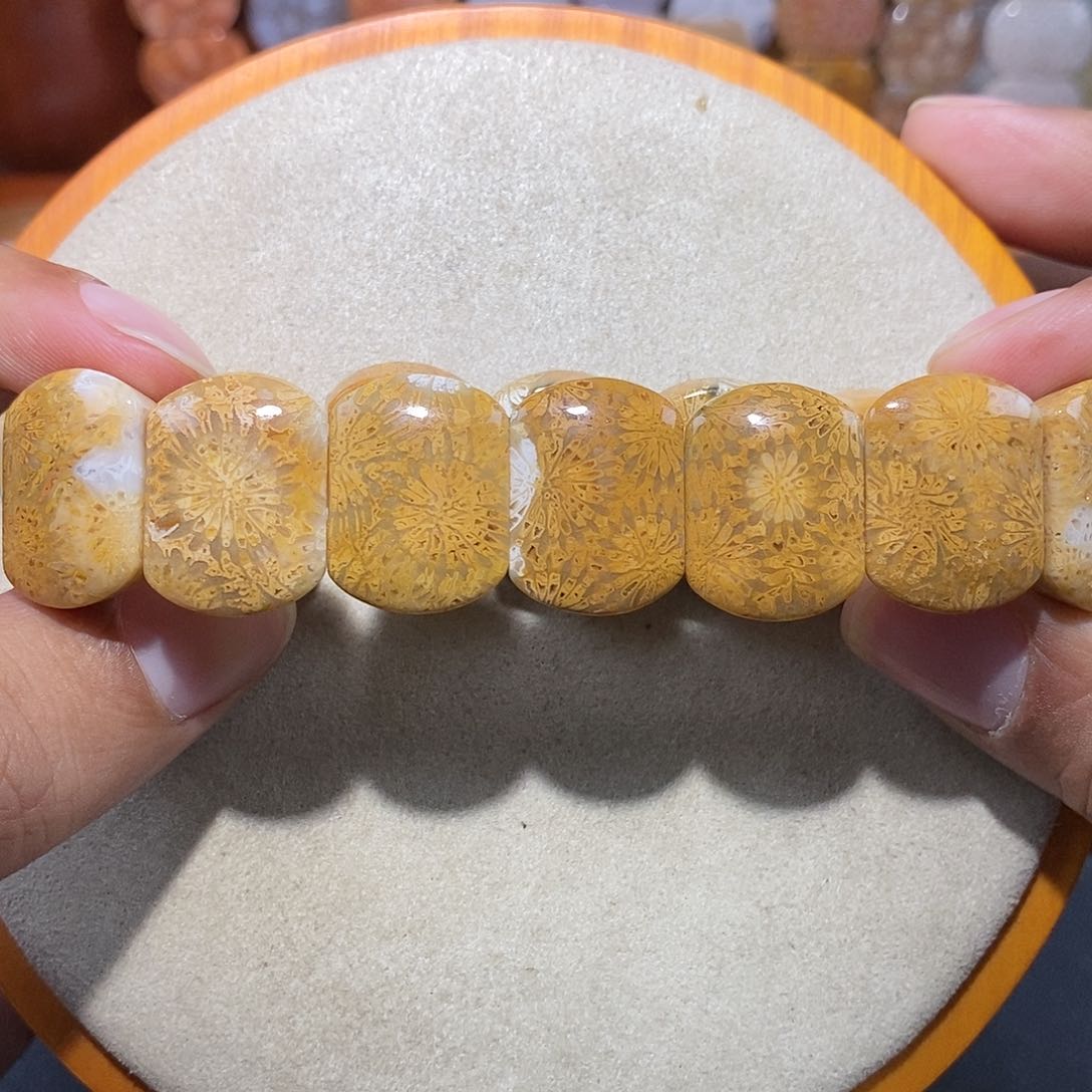 硅化珊瑚（珊瑚玉）手串未镶嵌?*婷