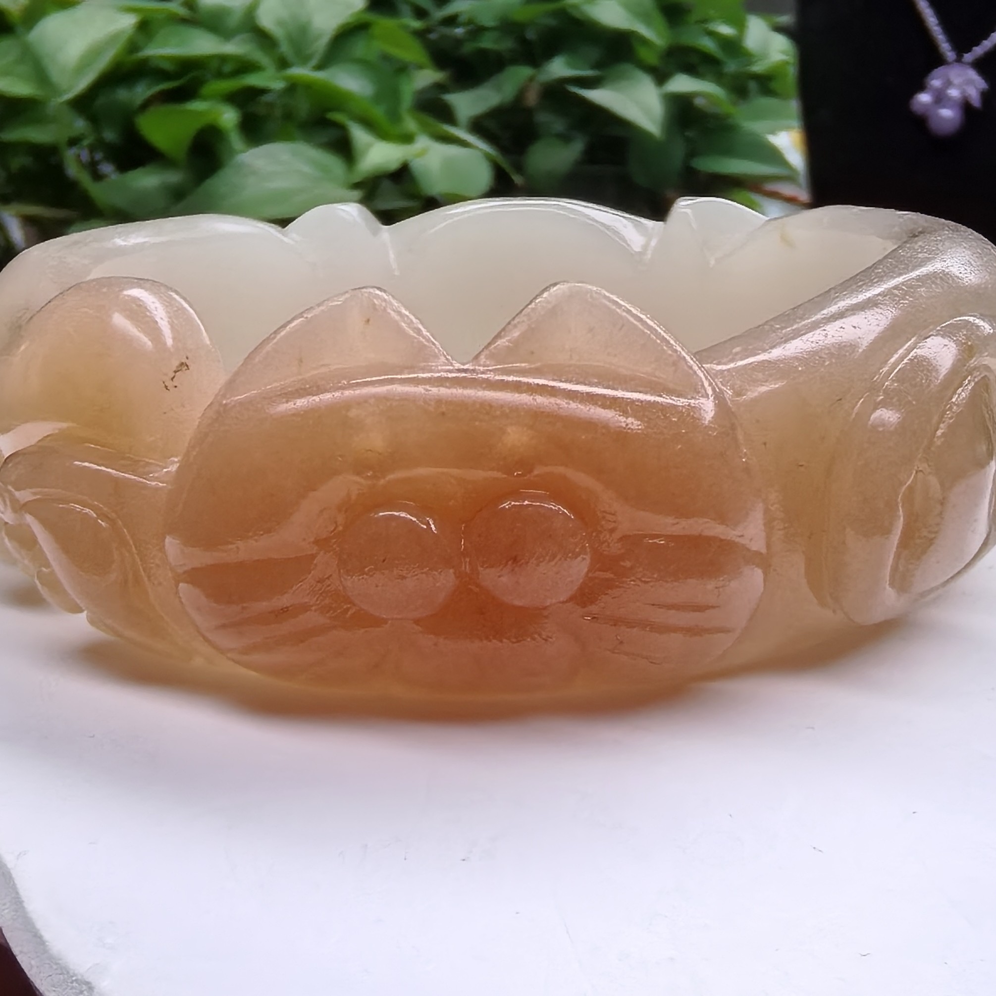 纯天然佘太翠糖双面招财猫