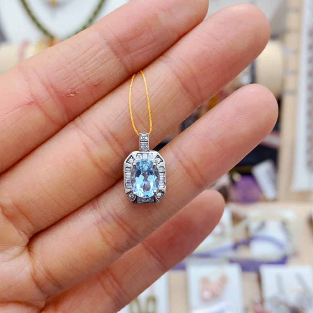 托帕石吊坠(不含链)银S925镶嵌