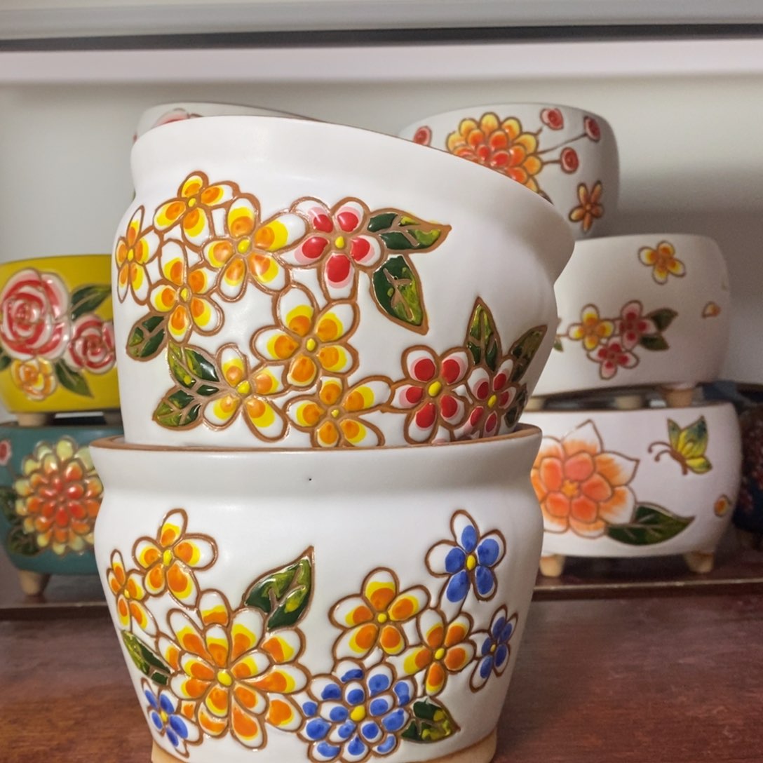 红陶韩式多肉植物花盆