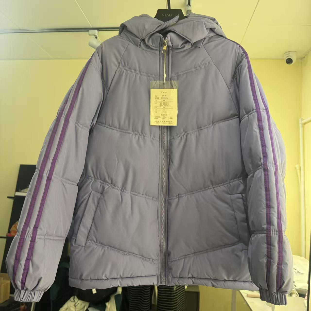 冬季新款连帽加厚休闲保暖女款通用假两件棉衣外套